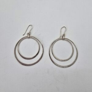 Sterling Silver Double Hoop Earrings